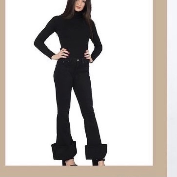 ❣️ NWT Italia  TAKUTEA Taringa jeans Black with cuffs / trendy - Picture 2 of 8